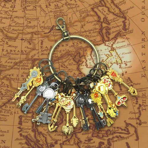 Conjunto De Chaves E Chaveiros Fairy Tail Lucy Golden Zodiac