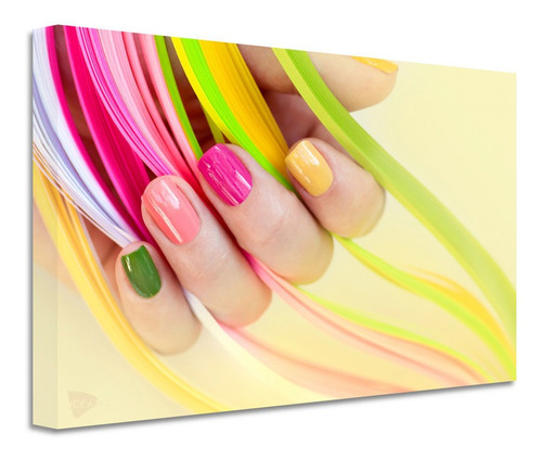 Cuadro Estéticas Uñas Belleza Canvas Grueso 60x40 Suh21