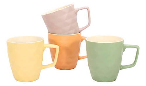 Set De 4 Tarros De Porcelana 380 Ml Modelo Geometric