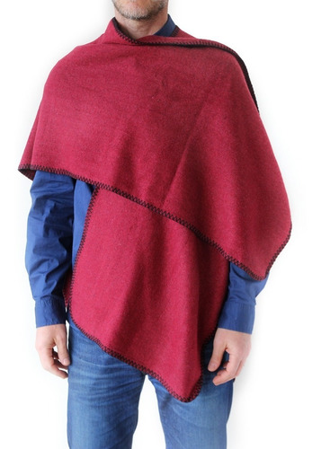 Ruana Poncho Mantón Hombre Brasero Fogón Pespunte Fin