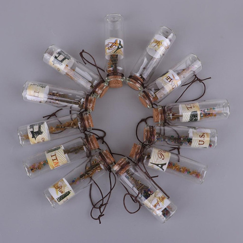 12pcs Mini Pequeña Botella De Cristal Que Desea El Trabajo