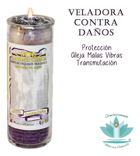 Veladora Contra Daños - Protección, Transmutación, Preparada