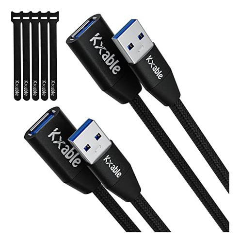 Cable De Extensión Usb 3.0 3 Pies (2 Pack), Tipo A Hombre A