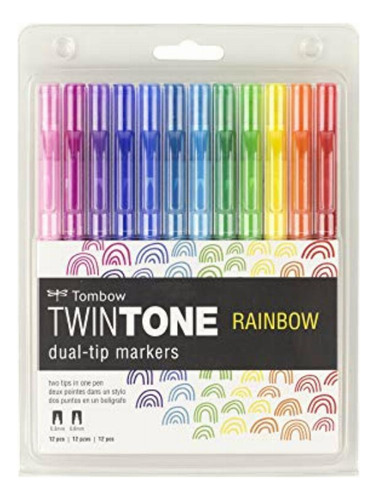 Tombow 61526 Juego De Marcadores De Doble Tono, Arcoíris,