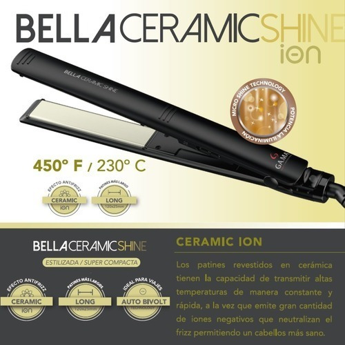 Imagen 3 de 10 de Planchita Profesional De Pelo Cabello Gama (16) Ceramic Ion Plancha Alisadora Garantia Oficial - Pelo Lacio Y Brillante