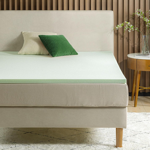 Sobrecolchón De Espuma Viscoelástica De 2 Pulgadas Té Verde