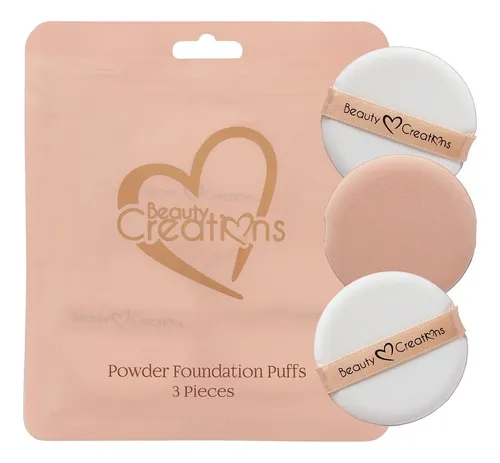 Set De 3 Esponjas Beauty Creations Powder Foundations Puffs Blanco Mediana