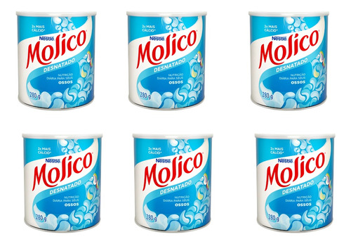 Kit Molico Leite Em Po Desnatado Nestlé (6 Latas De 280g) 