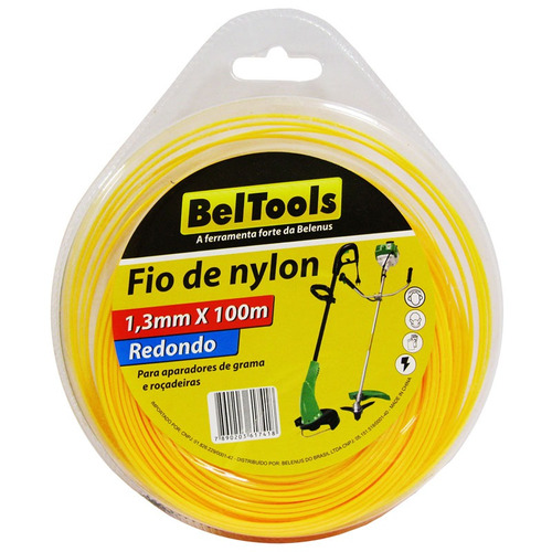 Fio De Nylon Redondo Roçadeira 1,8mm X100m Beltools