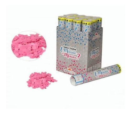 3 Lança Confete 30cm Chá Revelação Menina (rosa)!