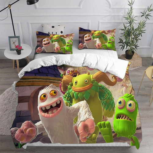 Juego De Funda De Edredón My Singing Monsters Cama Doble A