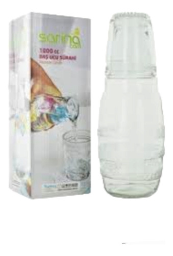 Pack 6 Botellas De Agua Con Vaso De Vidrio 1000cc