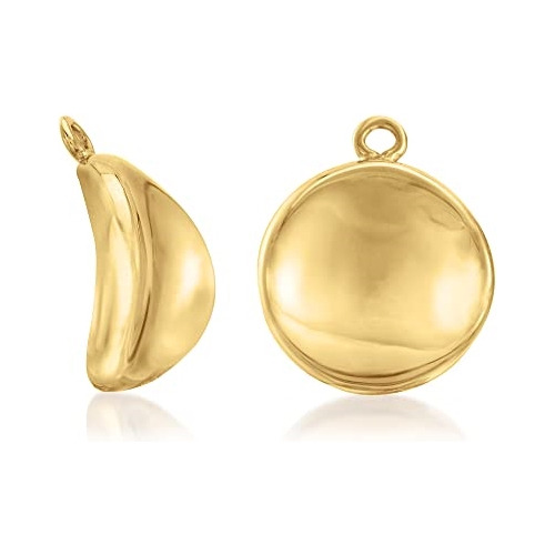 Aretes Chaquetas Cóncavas De Oro Amarillo De 14 Quilates