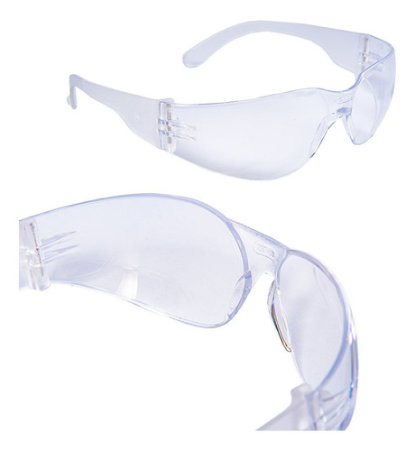 Kit 2 Oculos Segurança Proteção Visual Risco Olhos Epi C/ Ca Cor Da Lente Incolor