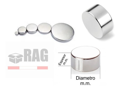 Imagen 1 de 7 de Imanes De Neodimio 8x2 / 8mm X 2mm Oferta (15 Unidades)
