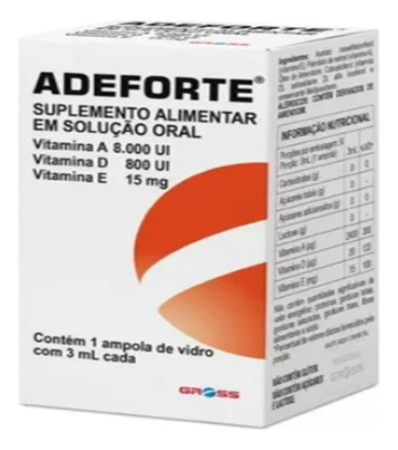PolivitamĂnico Adeforte Oral Com 1 Ampola 3ml