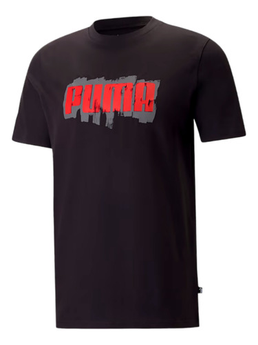 Polera Deportiva Puma Graphic Tee Hombre Negra