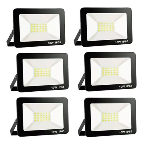 Pack X 6 Foco Reflector Led 10w Luz Fria  - Electroimporta