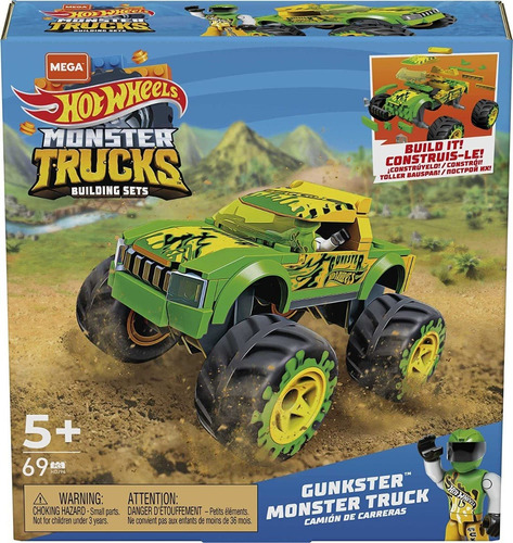 Hot Wheels Monster Truck Mega Construx Modelo Gunkster