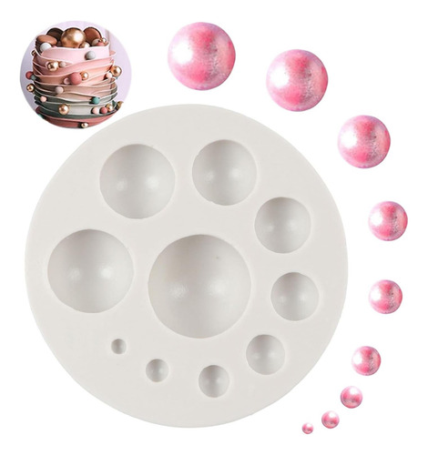 Molde Para Fondant De Perlas Fckemlds, Bolas, Semiesferas