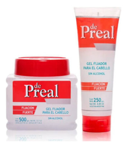 Gel De Preal Fijacion Fuerte Pack Pote X500gr + Pomo X250gr