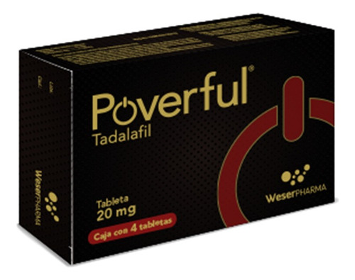 Poverful Tadalafil 20 Mg Caja Con 4 Tabletas