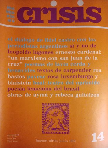 Revista Crisis - Ideas, Letras Y Artes N° 14- Junio De 1974