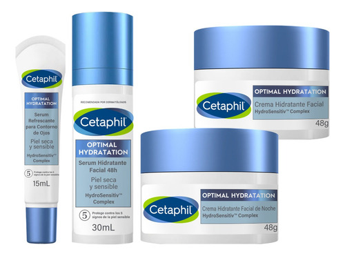 Combo Cetaphil Optimal Hydration Ácido Hialuronico Antiedad