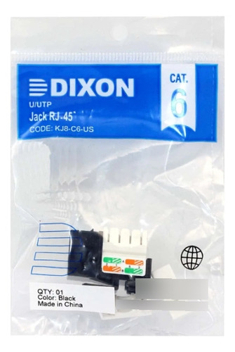 Conector Jack Rj45 Cat 6 Negro Kj8-c6-us/bkn Dixon Mihaba