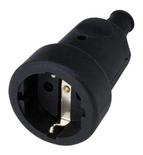 Imagen 1 de 2 de Ficha Hembra Schuko Negro Goma Contactum