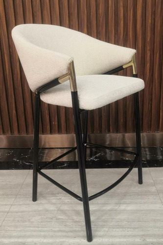 Imagen 5 de 5 de Banco De Barra Elegante Beige Con Toques Dorados