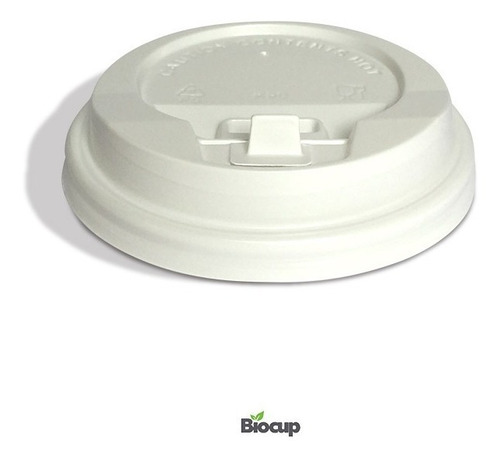 Tapa Ecológica P/ Vaso De Papel 12 Oz Blc Biocup, Reciclable