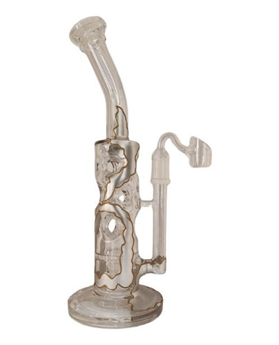 Bong Vidrio Pipa De Agua Resistente Plateado Para Wax