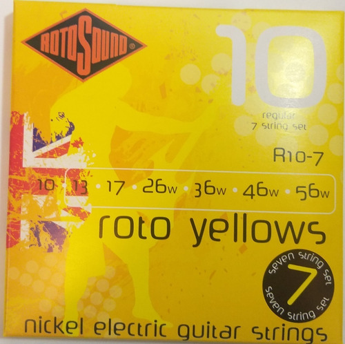 Imagen 2 de 3 de Cuerdas Guitarra Eléctrica 7 String Rotosound R10-7 10-56 Uk