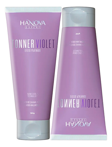 Kit 02 Tonner Violet Efeito Platinado Hanova Expert 180g