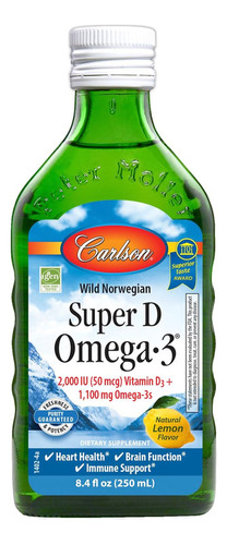 Super D Omega-3 Carlson  Aceite De Higado De Bacalao 250 Ml