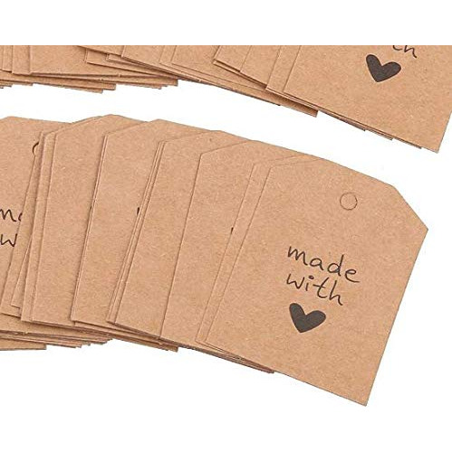 100 Pedazo Diy Kraft Papel Hecho Etiqueta Regalo Amor