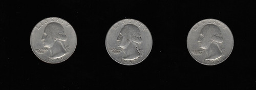 Ltc748. Lote De 3 Monedas 25 Centavos (quarters) 1965-1973. (Usado)