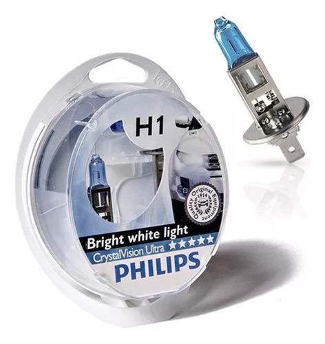 Kit X2 Lampara Philips Crystal Vision 12v H1 55w