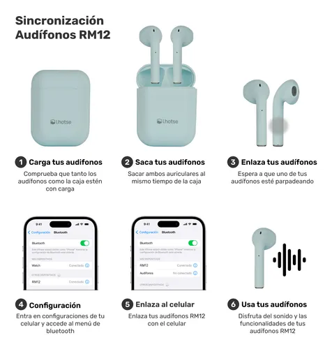 Aud fonos Lhotse Bluetooth Inal mbrico Rm12 Celeste . Cuotas sin