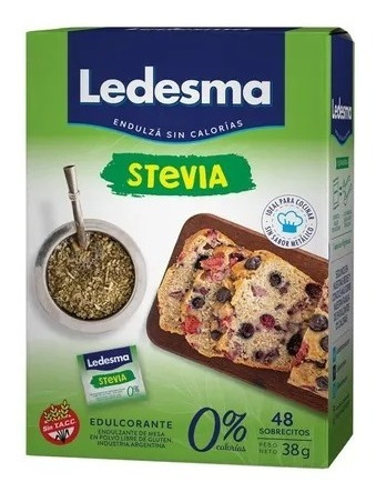 Edulcorante Ledesma Stevia 48 Sobrecitos 38 Grs Pack 6 Unid
