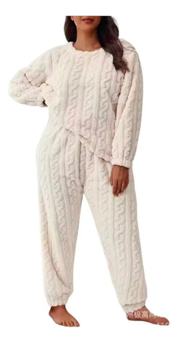 Pijama Conjunto Pijama Forro Polar Mujer + Pantuflas
