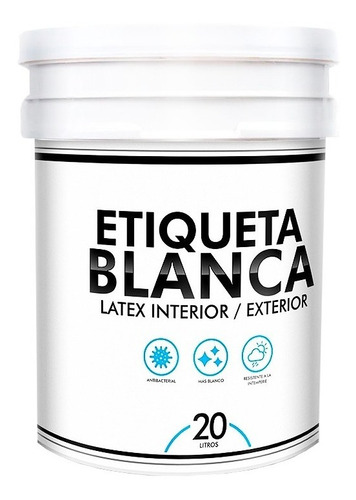 Pintura Latex Interior Exterior Color Blanco 20 Litros