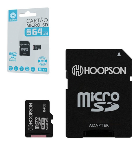 Cartao De Memoria Micro Sd 64gb Classe 10 - Hoopson Sd-64