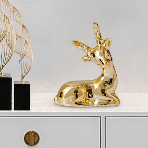 Figuras De Renos Estatuas De Ciervos Electrochapadas Para El