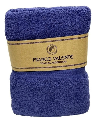 Juego De Toalla Y Toallón De Algodón Franco Valente 400 Gr Azul Lisa
