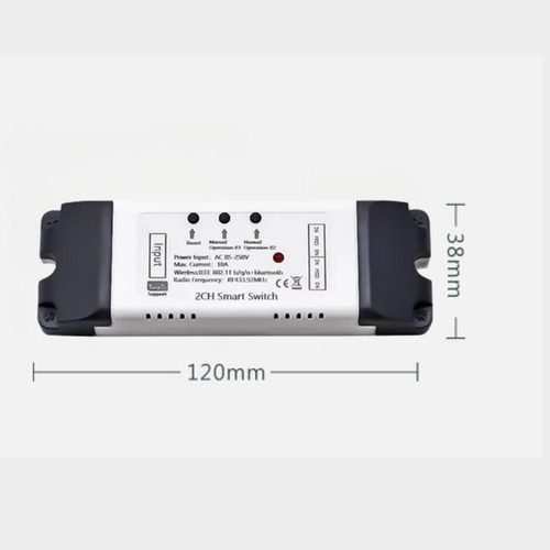 Interruptor Inteligente Wifi+2 Controles-2 Canales-7 A 32vdc