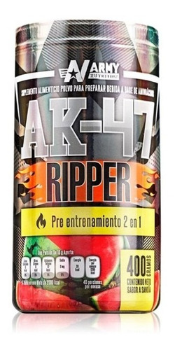 Pre Entreno Ak 47 Ripper Army Nutrition 2 En 1, 40 Serv Sabor Sandía