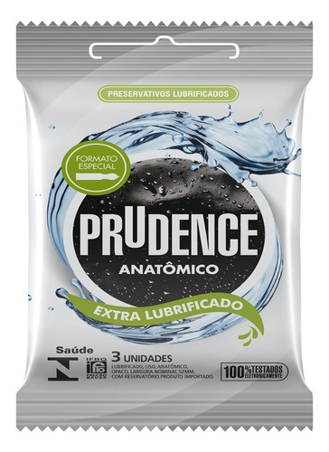 Preservativo Prudence Anatomico Extra Lubrificado Com 3 Un