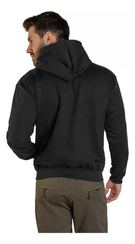 Sudadera Hombre Capucha Gorro Y Cierre Colores - Negro